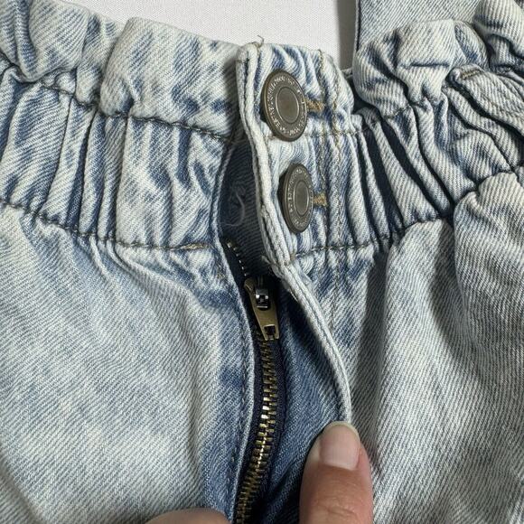 SO Paperbag Jeans Womens 0 24 Waist High Rise Mom Lightwash Ripped Destroyed - Picture 6 of 11